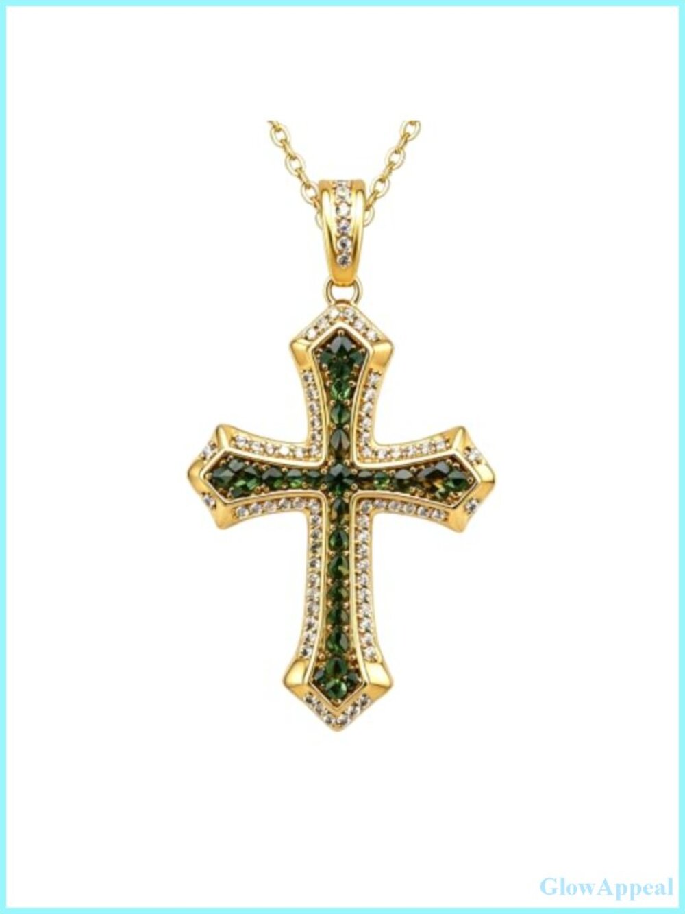 Birthstone Cross Necklace 18K Gold Plated Pendant Jewelry Gift for Women